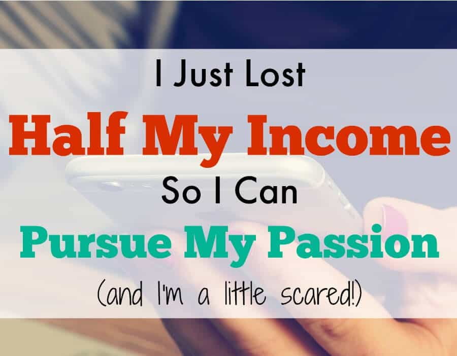 I just lost half my income in order to pursue my passion